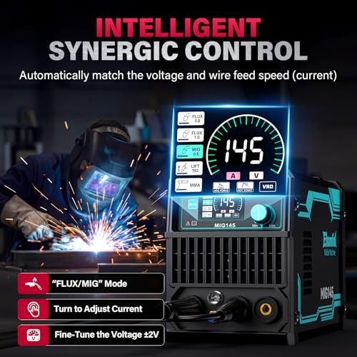 145A 4 in 1 MIG Welder 110V 220V Dual Voltage Portable