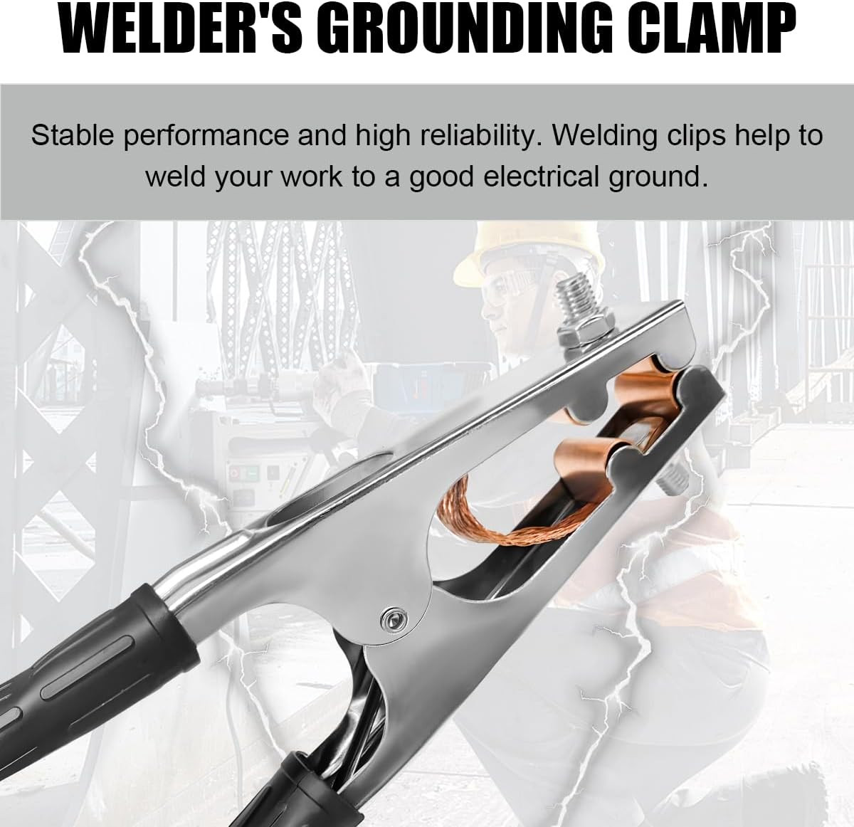 Ohleats Welding Ground Clamp, Electroplated Copper, Non-Slip Handle, Universal F
