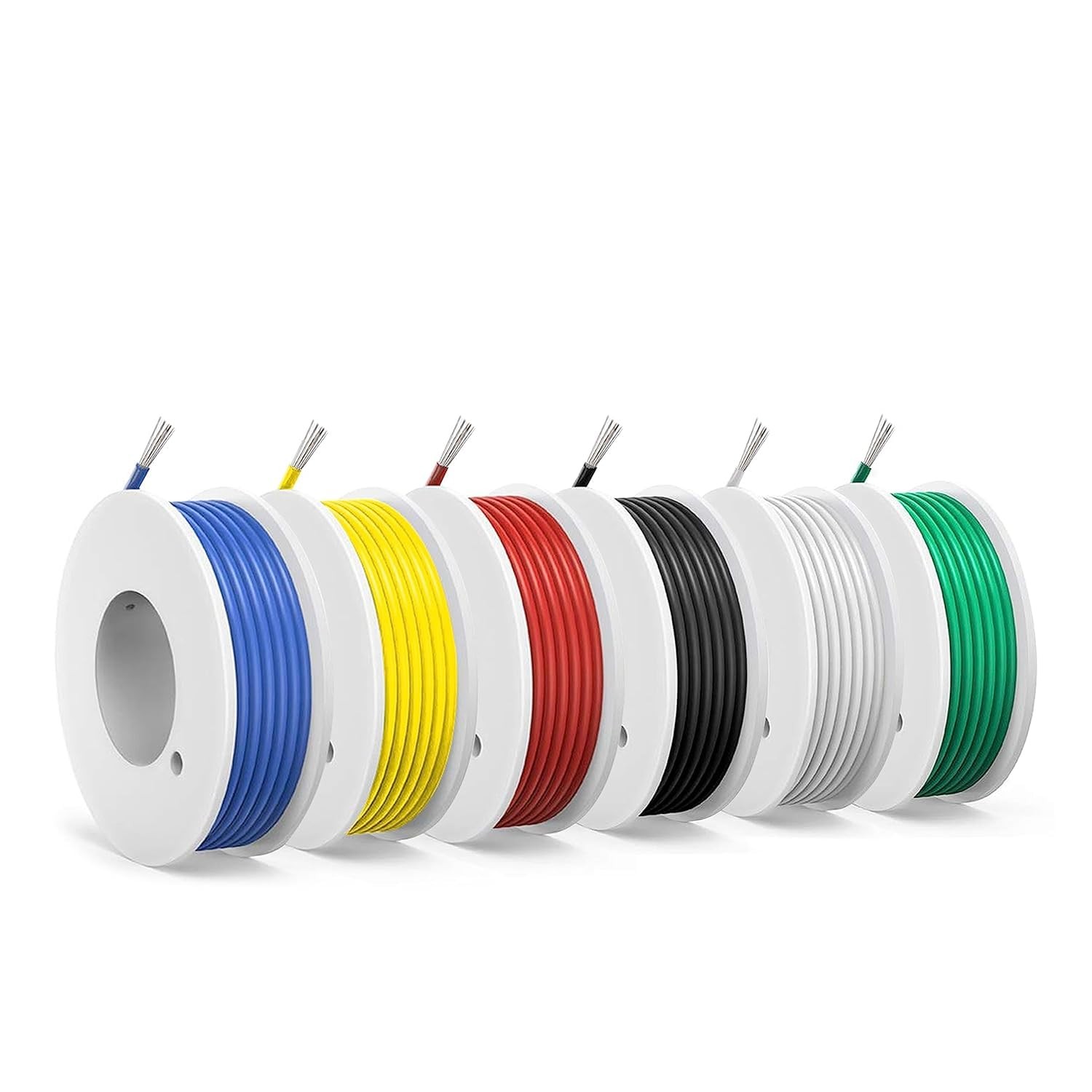 26 awg 26AWG PVC Electrical Wire-20FT, Black, Red, Yellow, Green, Blue, White