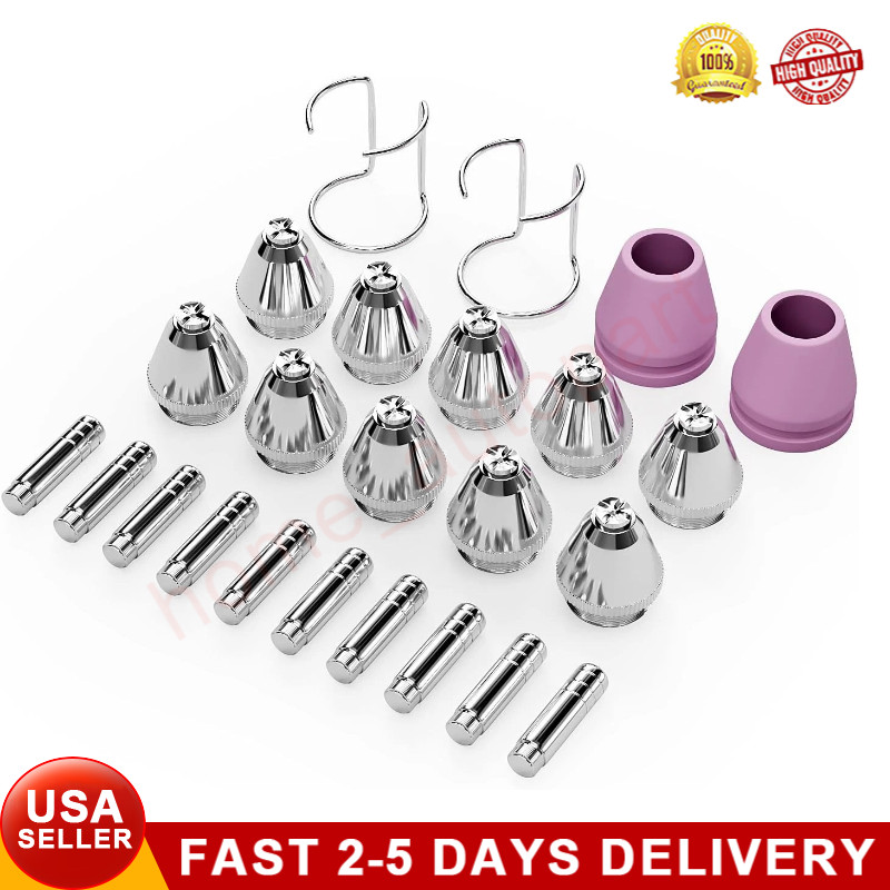 24pcs Plasma Cutter Torch Consumables Tip Kit Fit SG-55 AG-60 WSD-60 CUT50 60Amp