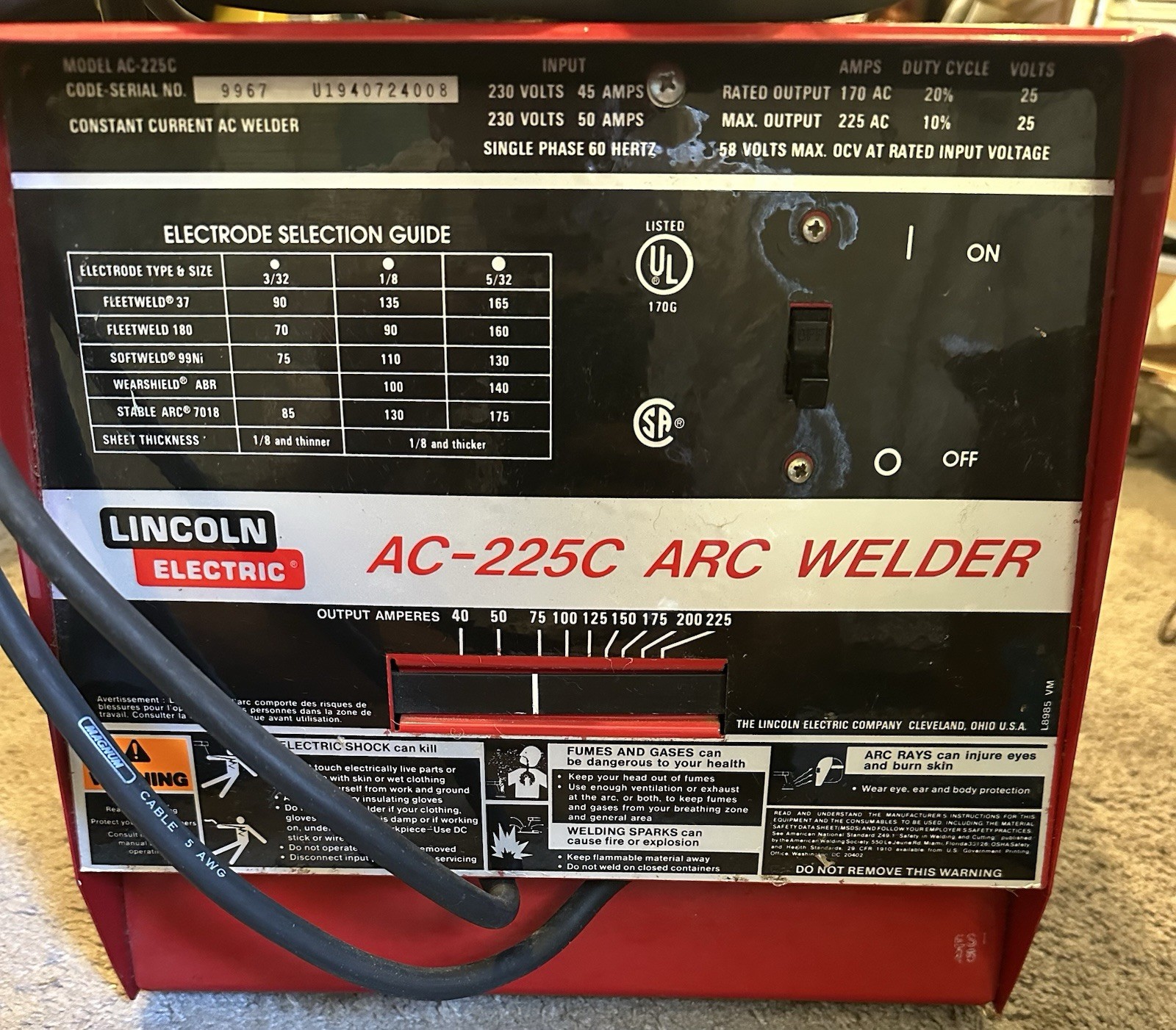Lincoln Electric AC-225C Arc Welder