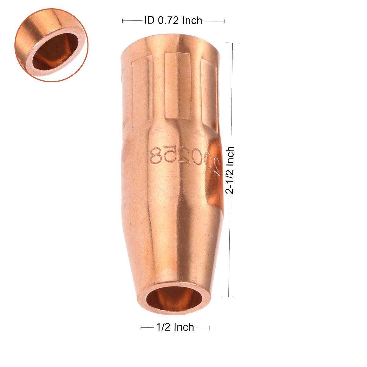 MIG Welding Gun Nozzles 200258 1/2″ 12.7mm for Miller M-25/M-40 Hobart 200-258
