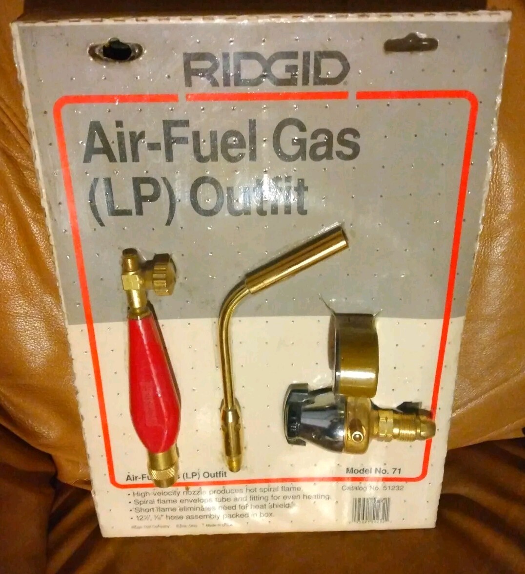 RIDGID AIR-FUEL GAS LP OUTFIT SPIRAL FLAME CUTTING TORCH MODEL 71 w/ 12.5′ HOSE