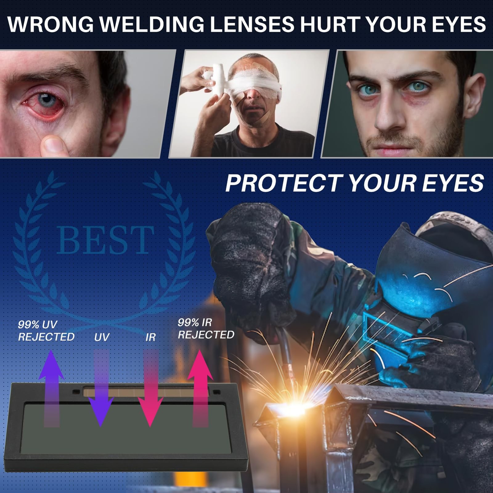 2×4.25 Auto Darkening Welding Lens – Shade 5-13 Adjustable color 5-13, Hd