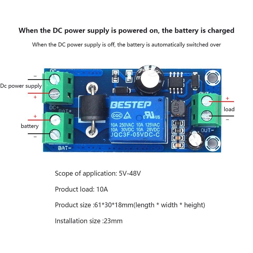 YX850 Backup Battery Module Auto Switching 5V 48V Power 60 80 Characters