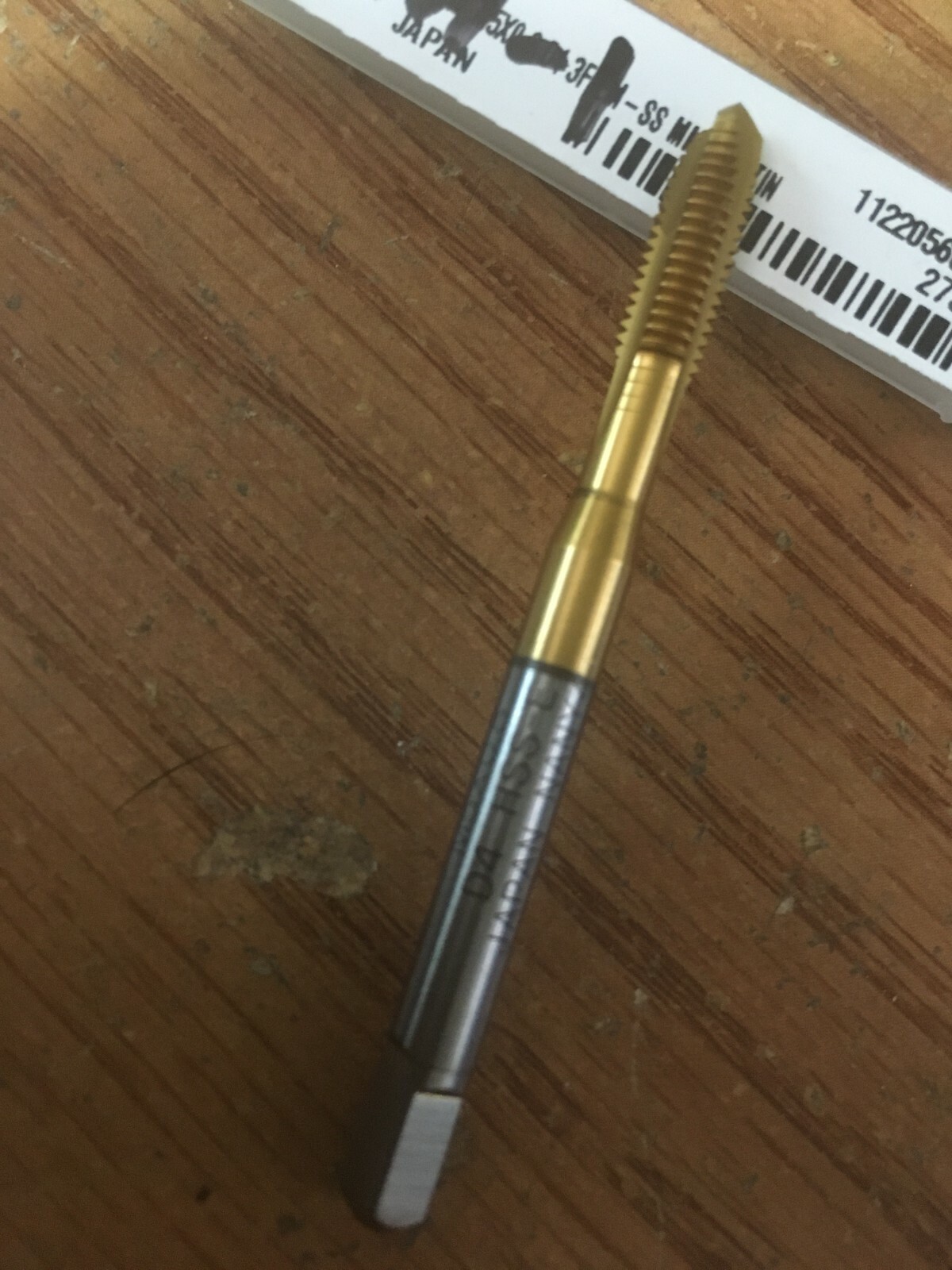 M5x0.8 2.756 OAL HSSE-V3 3 Flute TiCN D4 Plug Spiral Point Tap