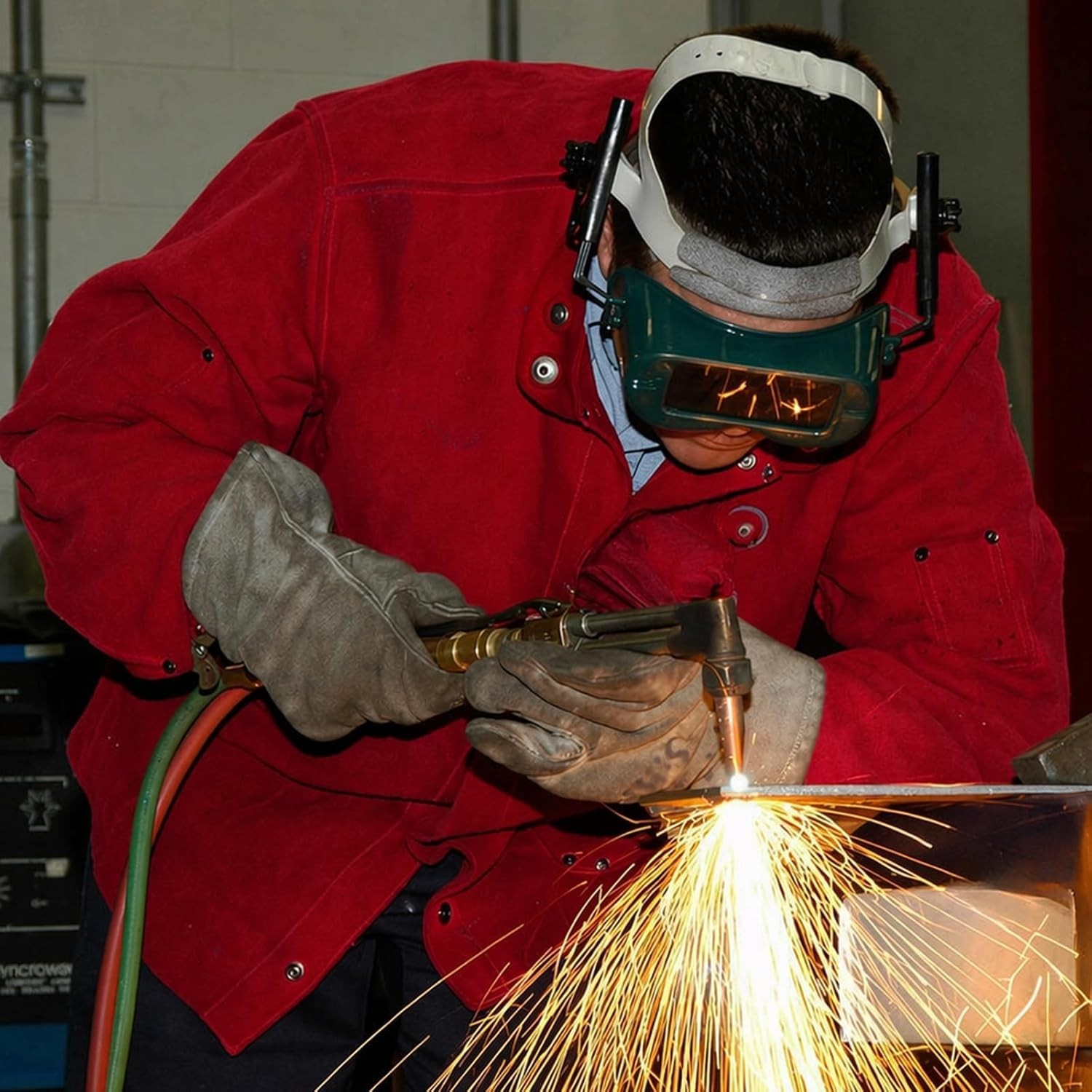 100 Feet 1/4″ Oxy Acetylene Welding Hose with 9/16″-18 B Fittings – Grade R Twin