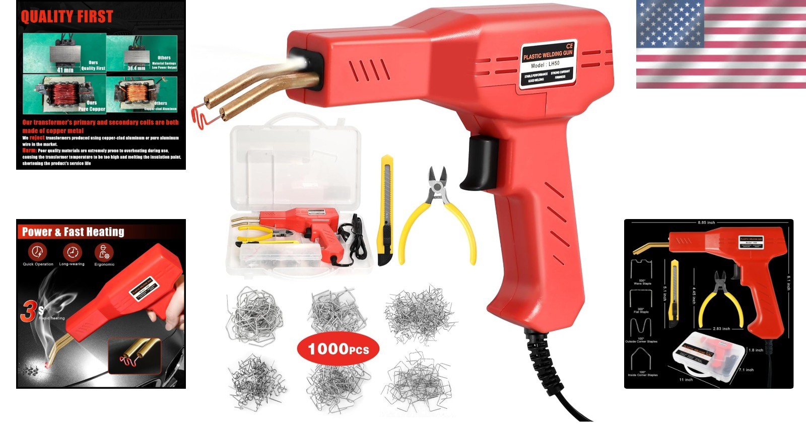 Upgraded Plastic Welder Kit with 1000 Staples – Rapid Heating for All Repairs