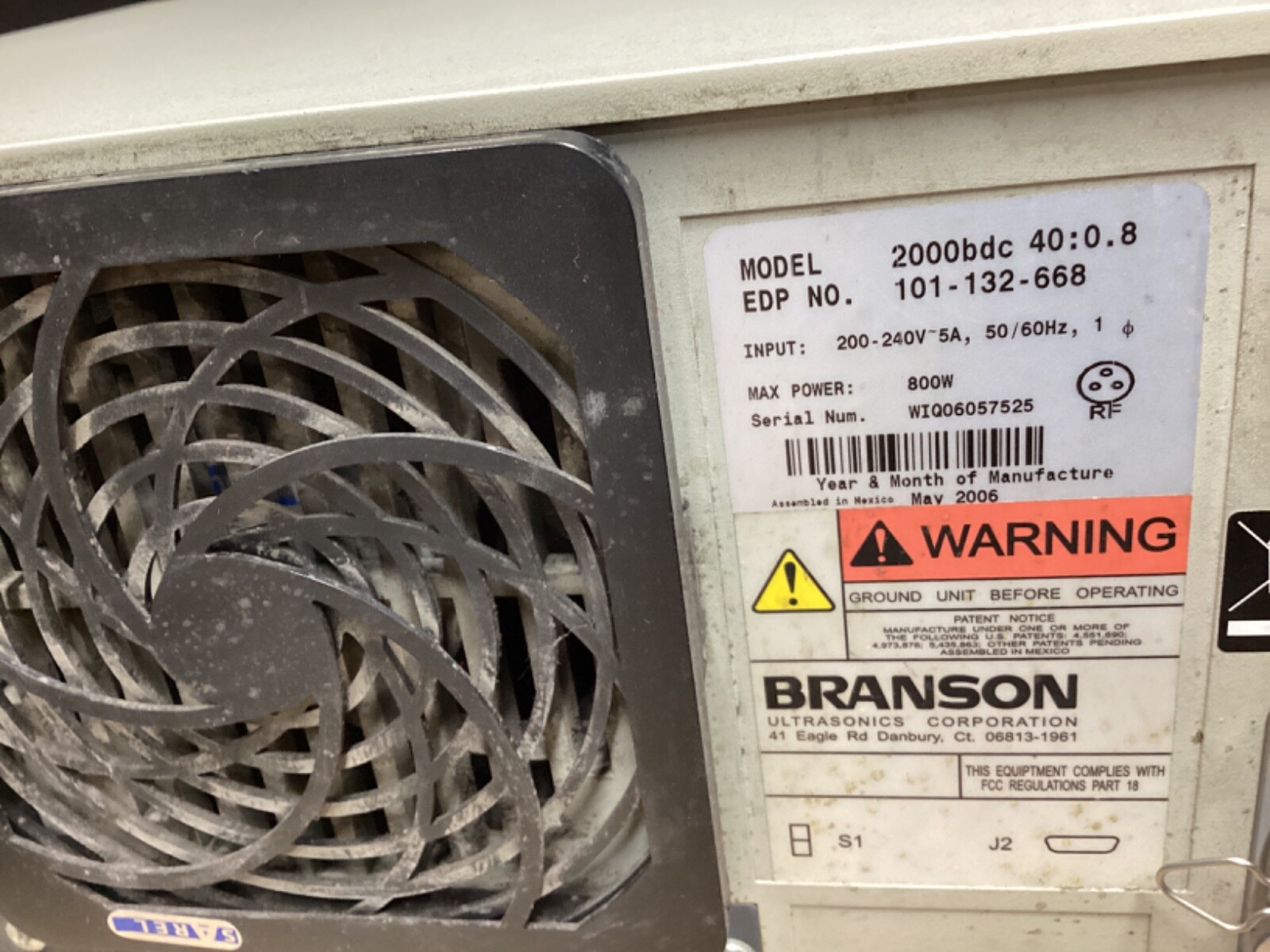 Branson 2000BDC 40:0.8 Power Supply #100G60PR7
