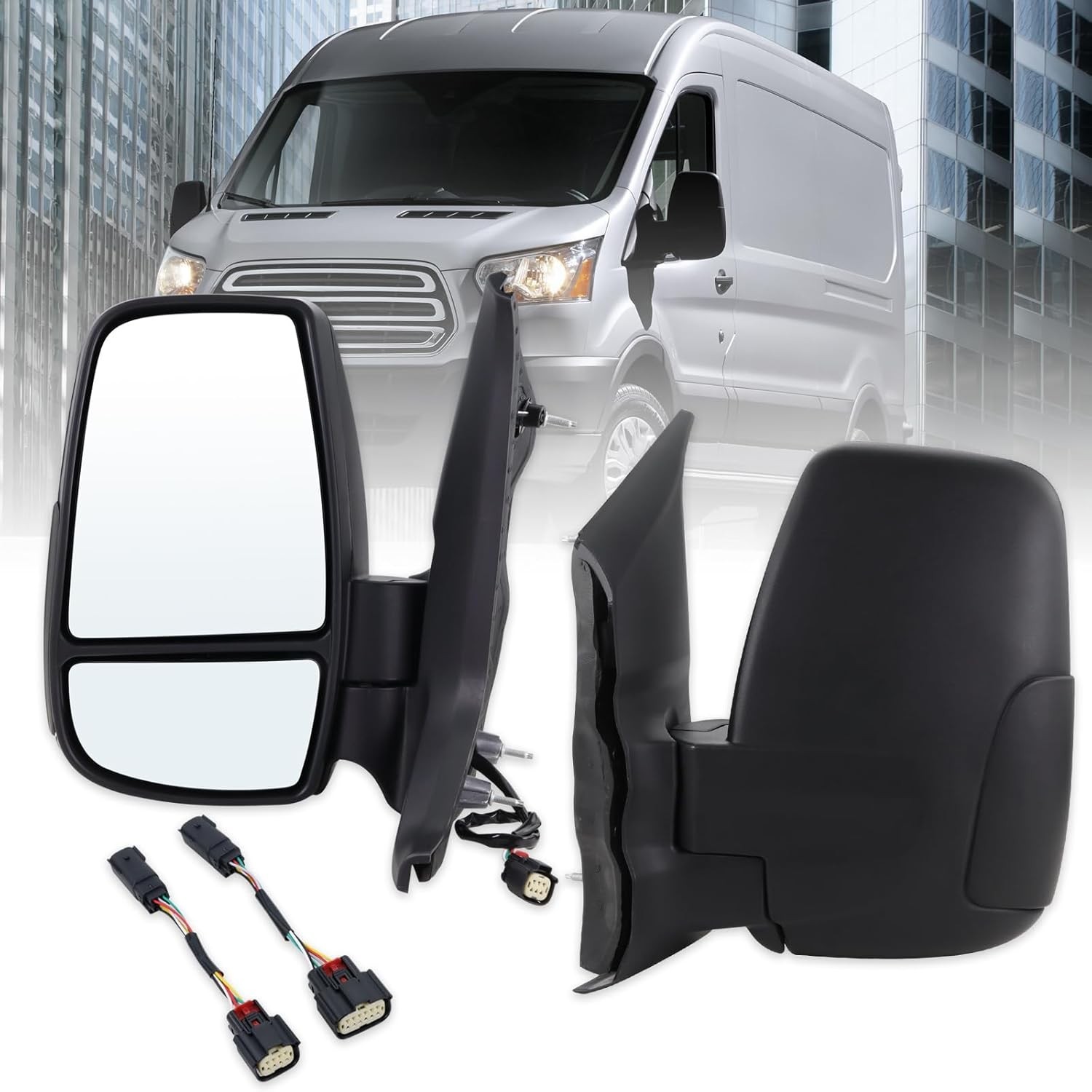 Left Driver Side Mirror Compatible with 2015-2026 Ford Transit 150 250 350 350HD