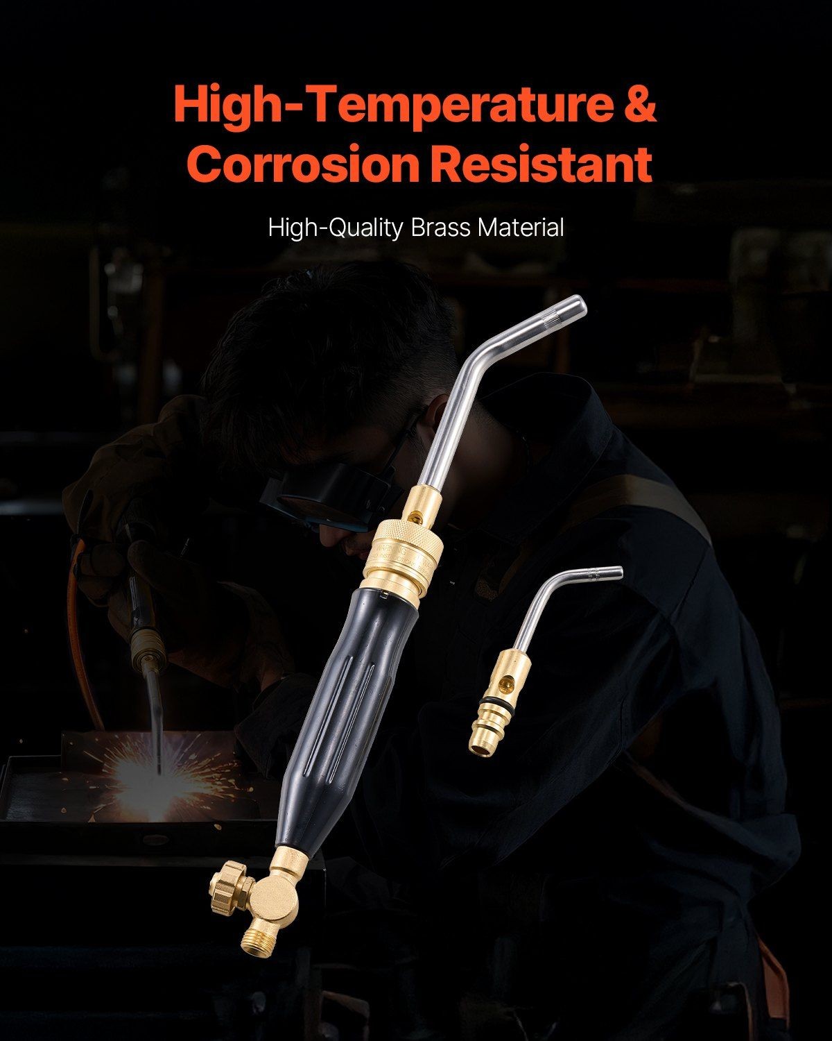 Regulator Built Acetylene Torch Kit with 149in Hose Two Tips Portable