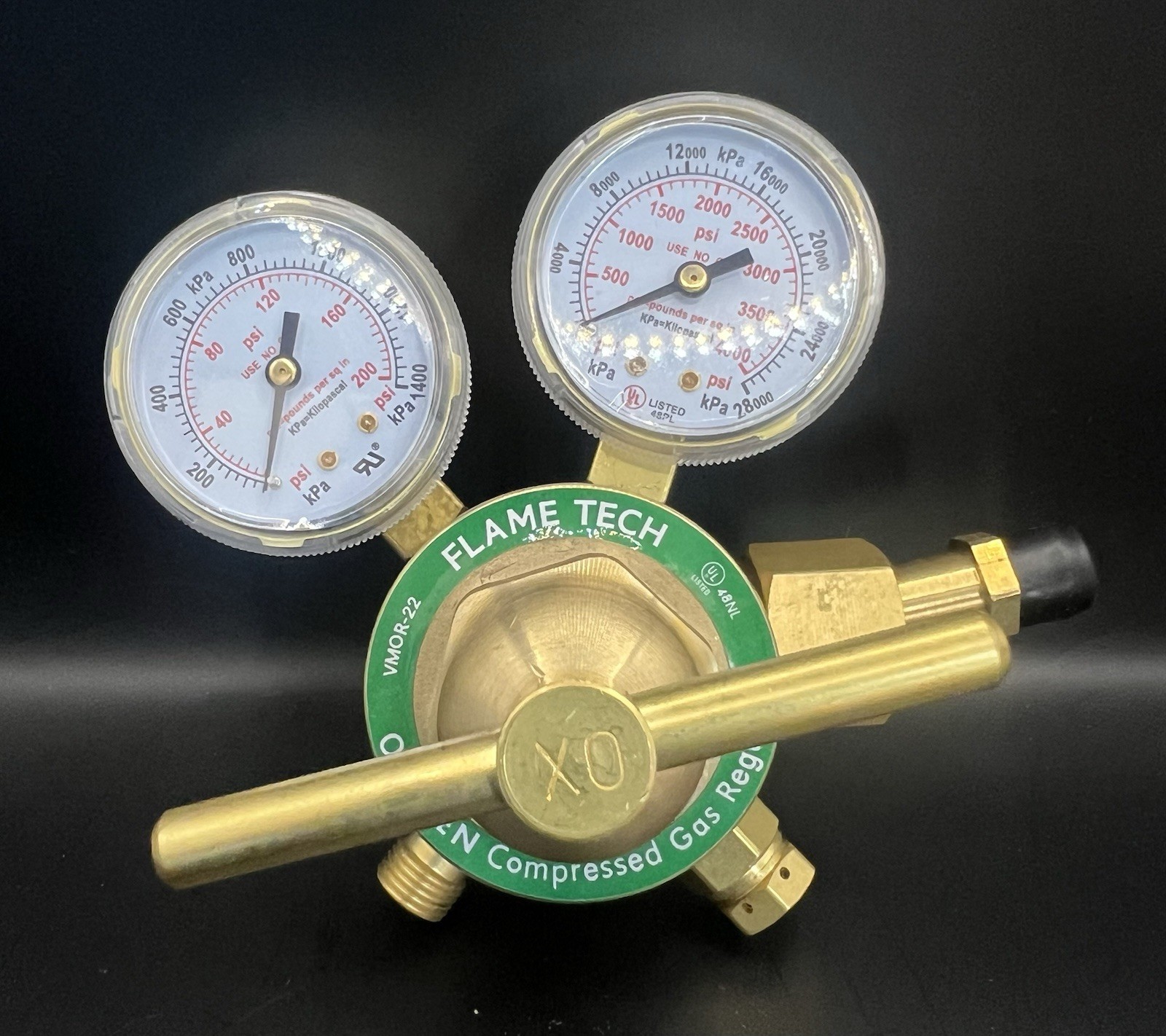 Flame Tech Scorpion Gas Apparatus Medium Duty Oxygen Regulator V-Style VMOR-22