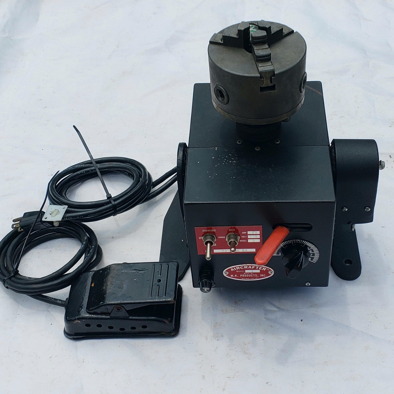 MK Products Aircrafter Model 3 Welding Positioner, Chuck & Pedal