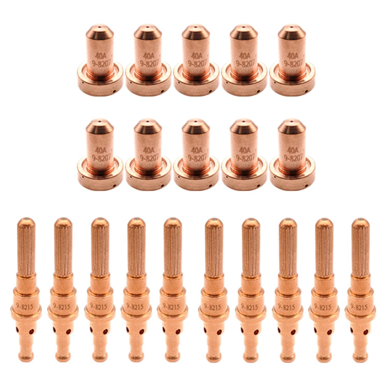 10Pcs 9-8207 Plasma Nozzle 10Pcs 9-8215 Plasma Electrode Fit Thermal Dynamics