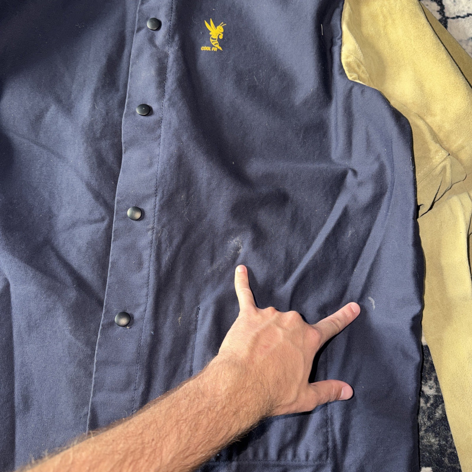 Weldas Yellowjacket Cool FR Welding Shirt 33-8060 Size 2XL Suede Leather Sleeves