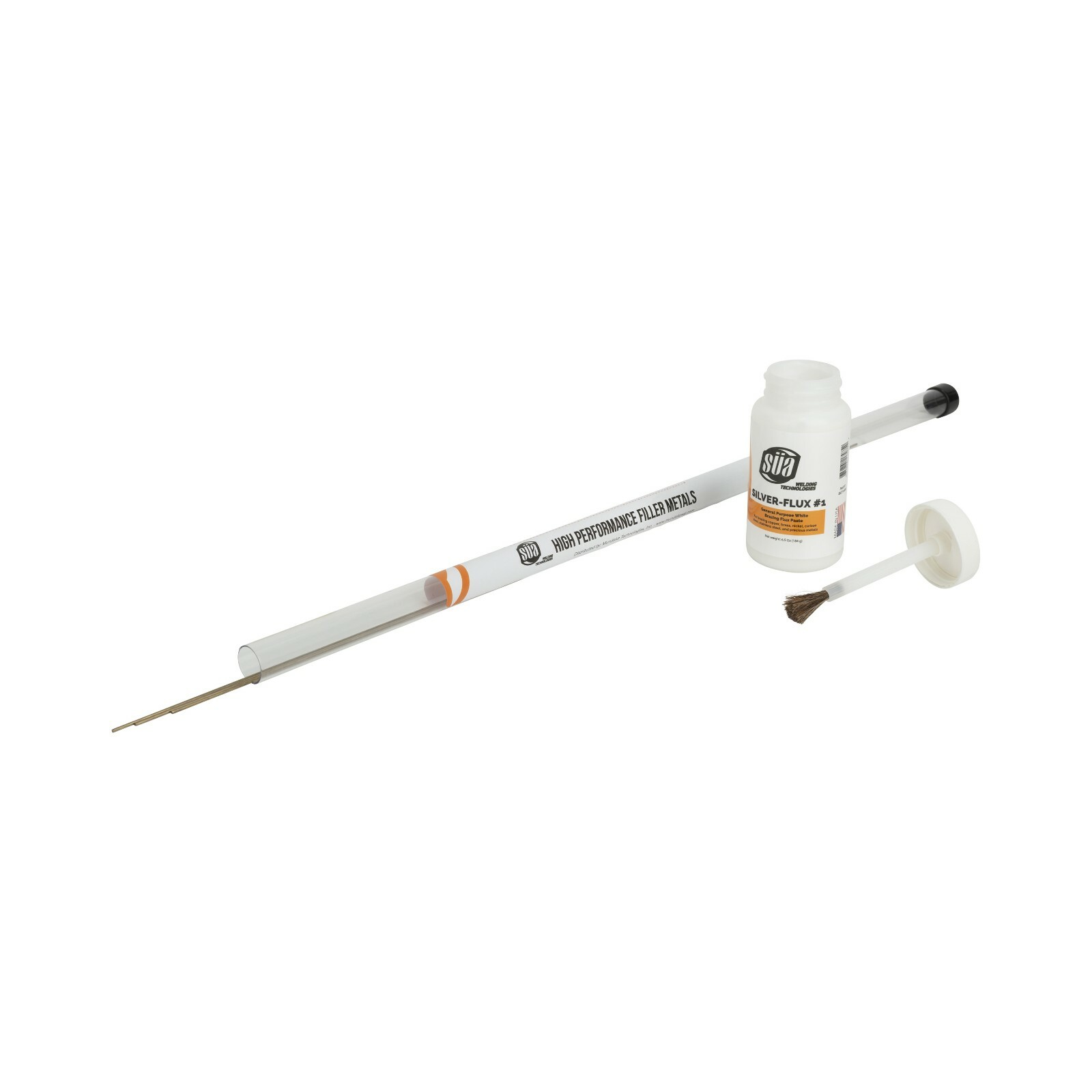 SÜA 45% Silver Brazing Solder Rod – AWS BAg-5 – Size: 1/16″ x 18″ + 6.5 Oz Flux
