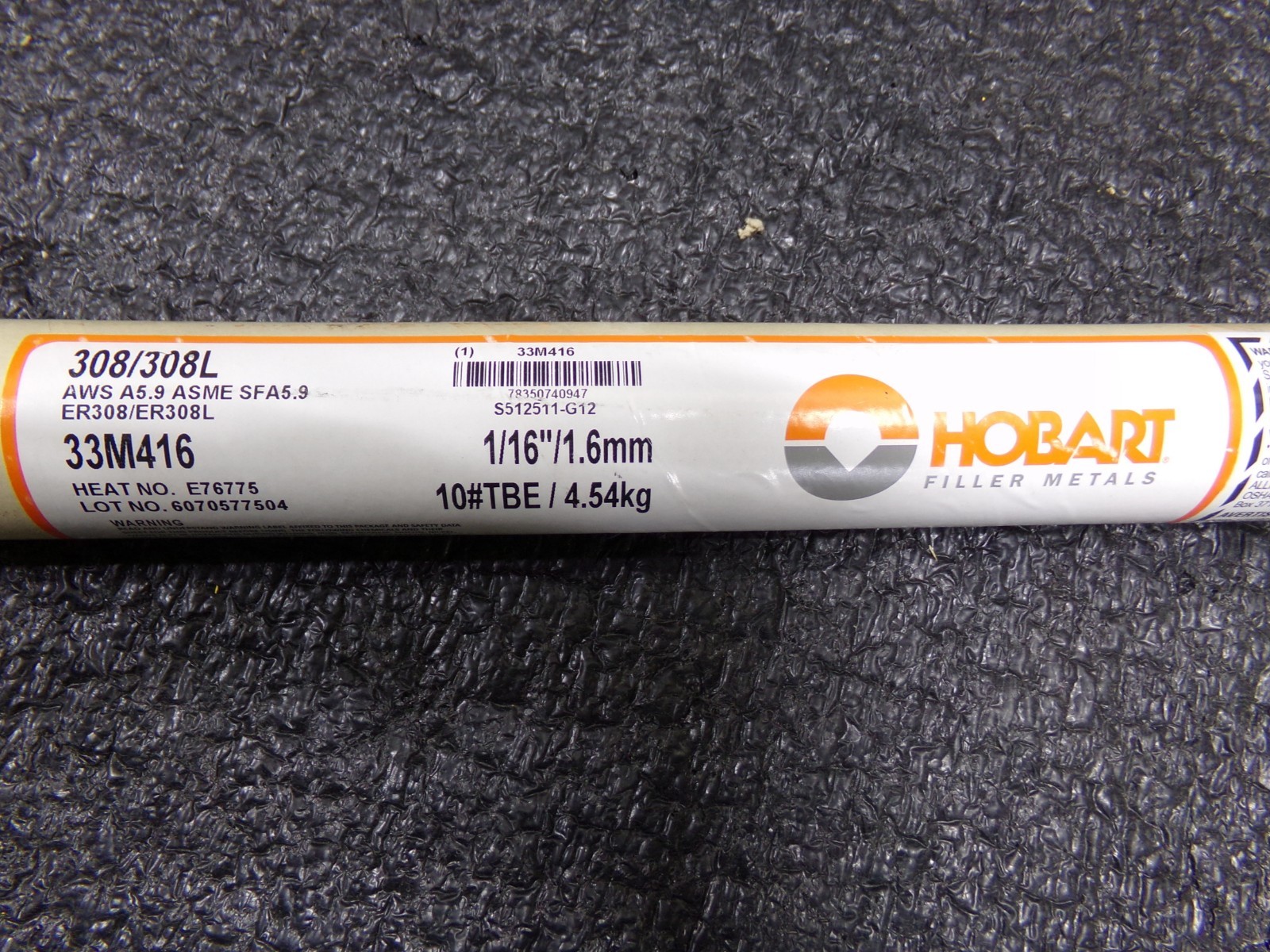 MCKAY S512511-G12, 36” SS Tube Stick Electrode with 1/16″ Dia. (TJ)
