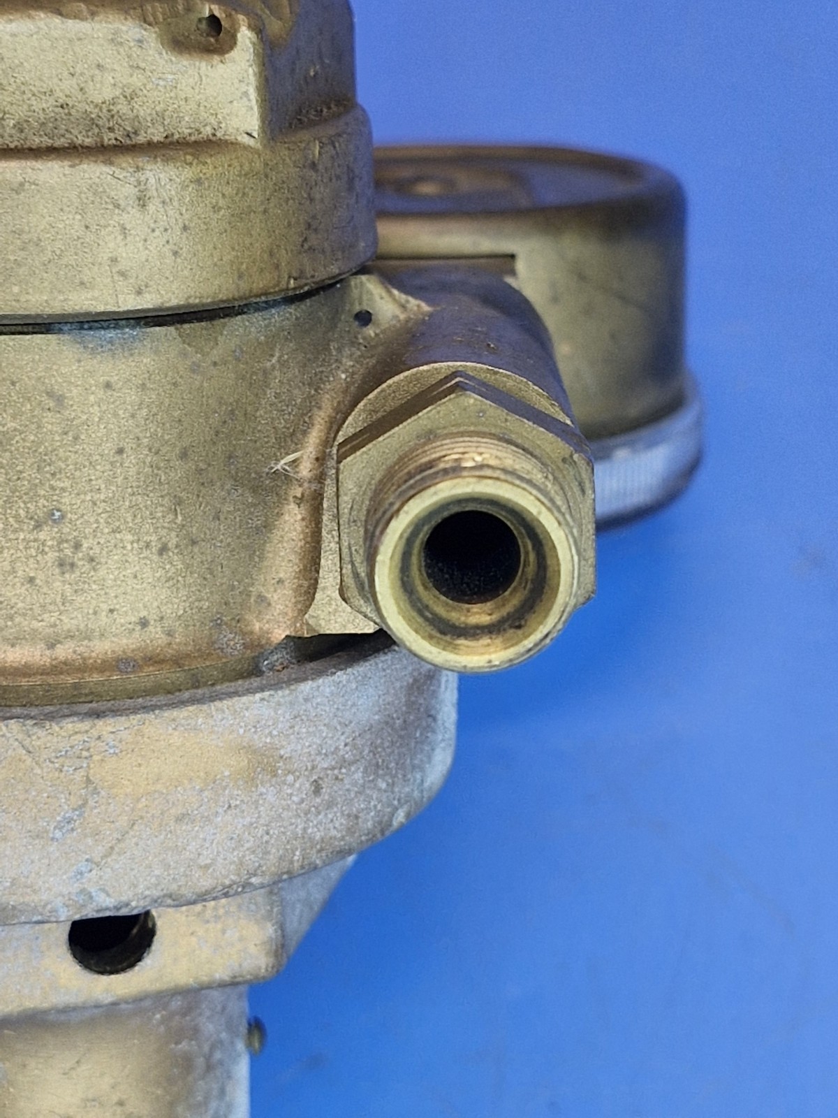 Vintage Brass Gas Pressure Regulator Dual Gauges 0–600 PSI 0–30 PSI