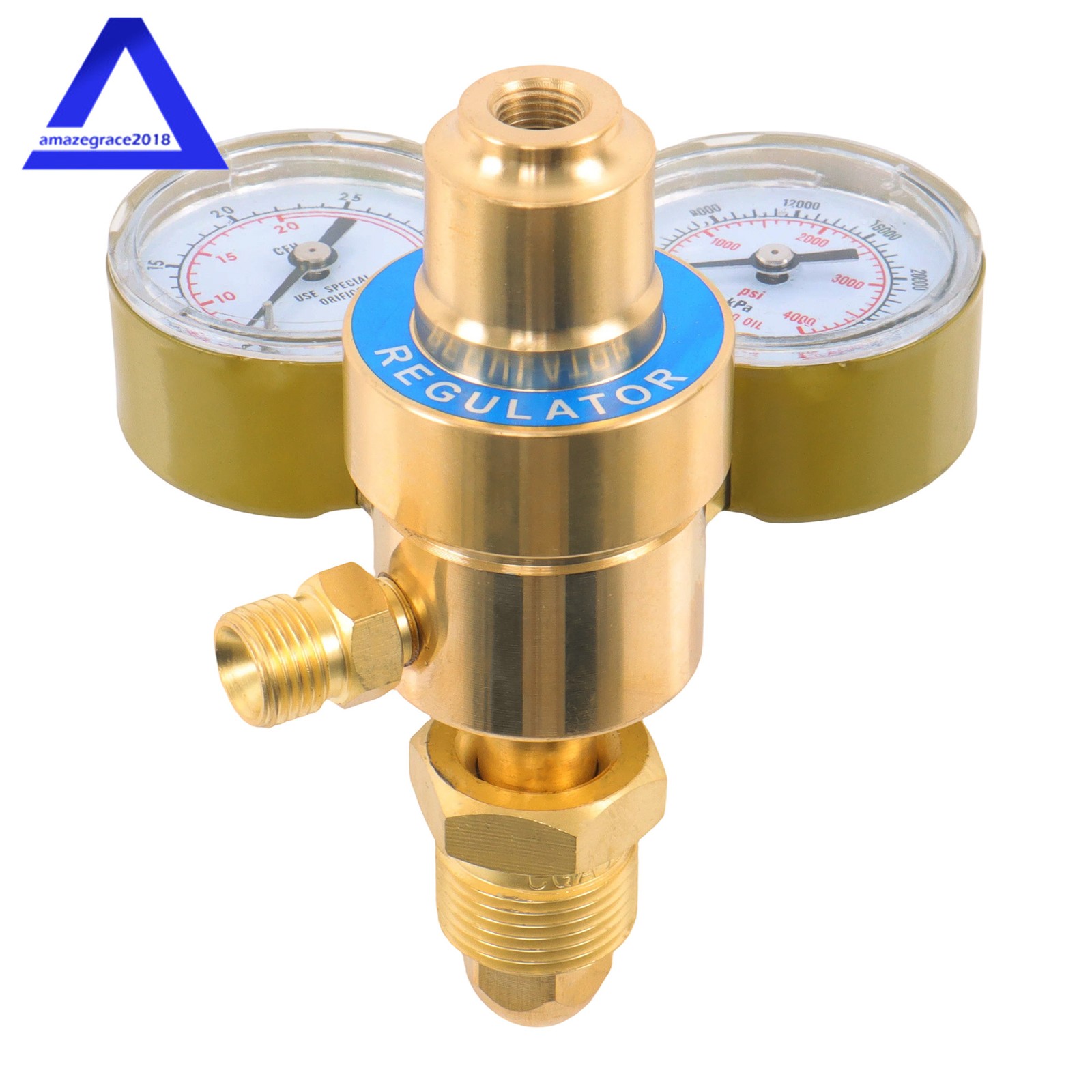 Argon Regulator Dual Gauges & 5 Feet Hose for CGA580 Mig Tig Welder 0 to 400PSI