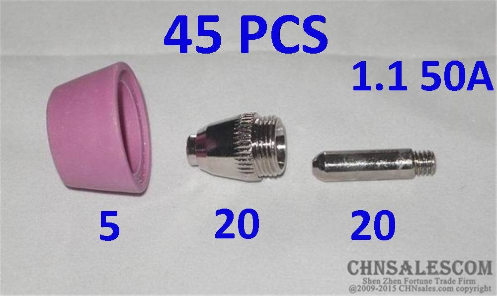 45 PCS 50A SG-55 AG-60 High Frequency AIR Plasma Cutter Torch Consumabes