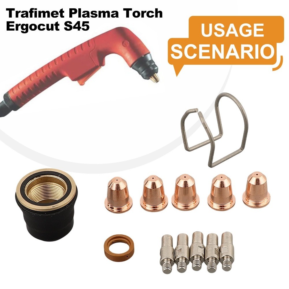 S25/S45 Set Workshop Electrode Plasma Cutter Torch PD0116-08 PR0110 Replacement