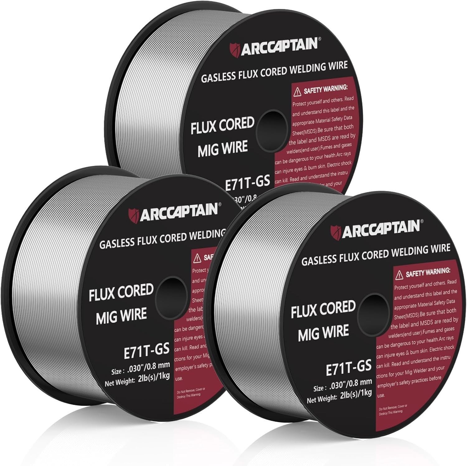 3pcs Gasless Flux-Cored Mig Welding Wire E71T-GS .030 .035 Mild Steel 2lbs Spool