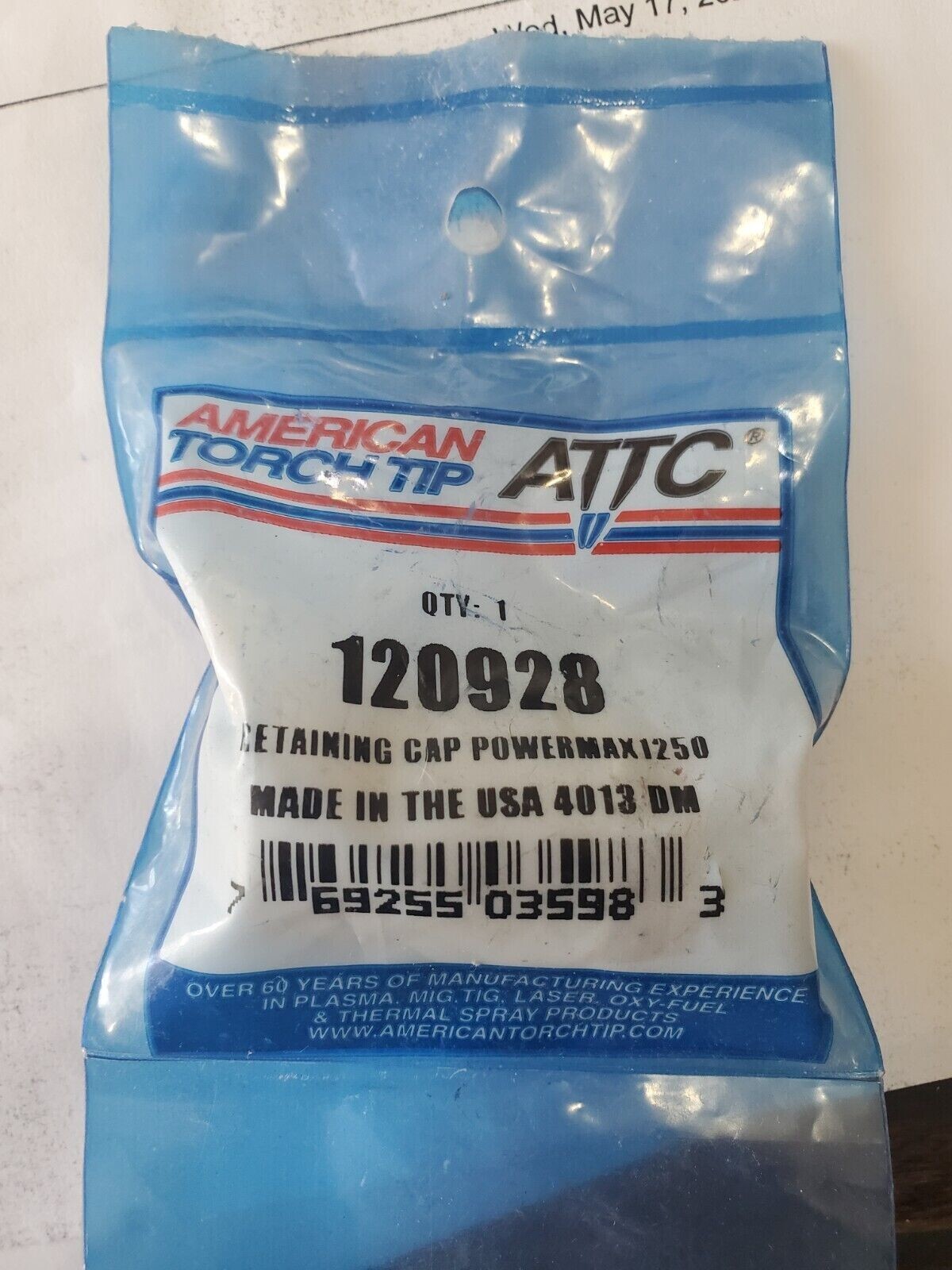 ATTC 120928 PLASMA RETAINING CAP HYP-STYLE