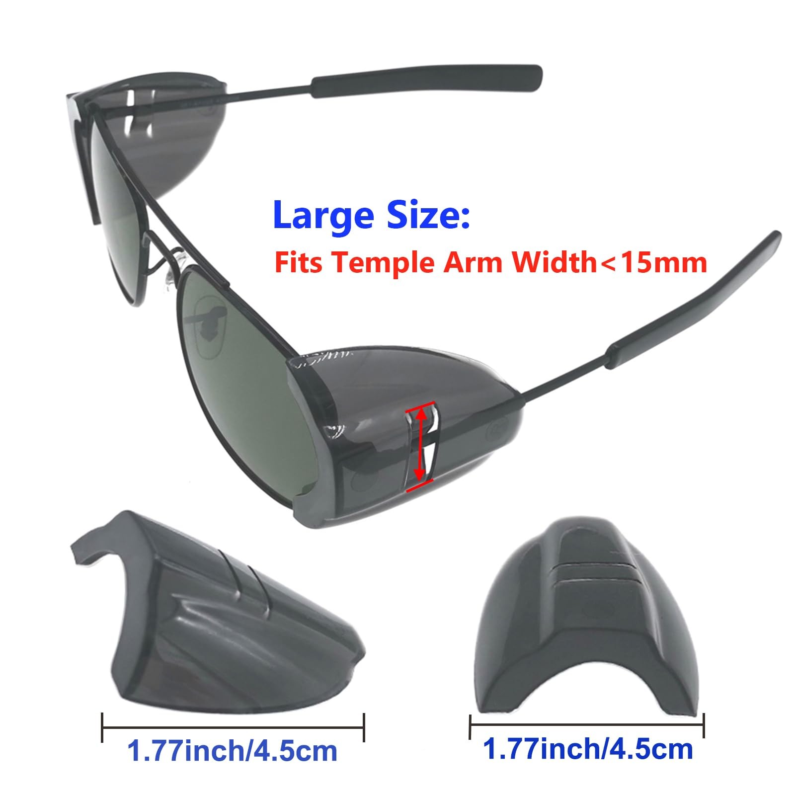 2 Pairs Safety Glasses Side Shields, Slip on Side Shields, Fits Medium to Lar…
