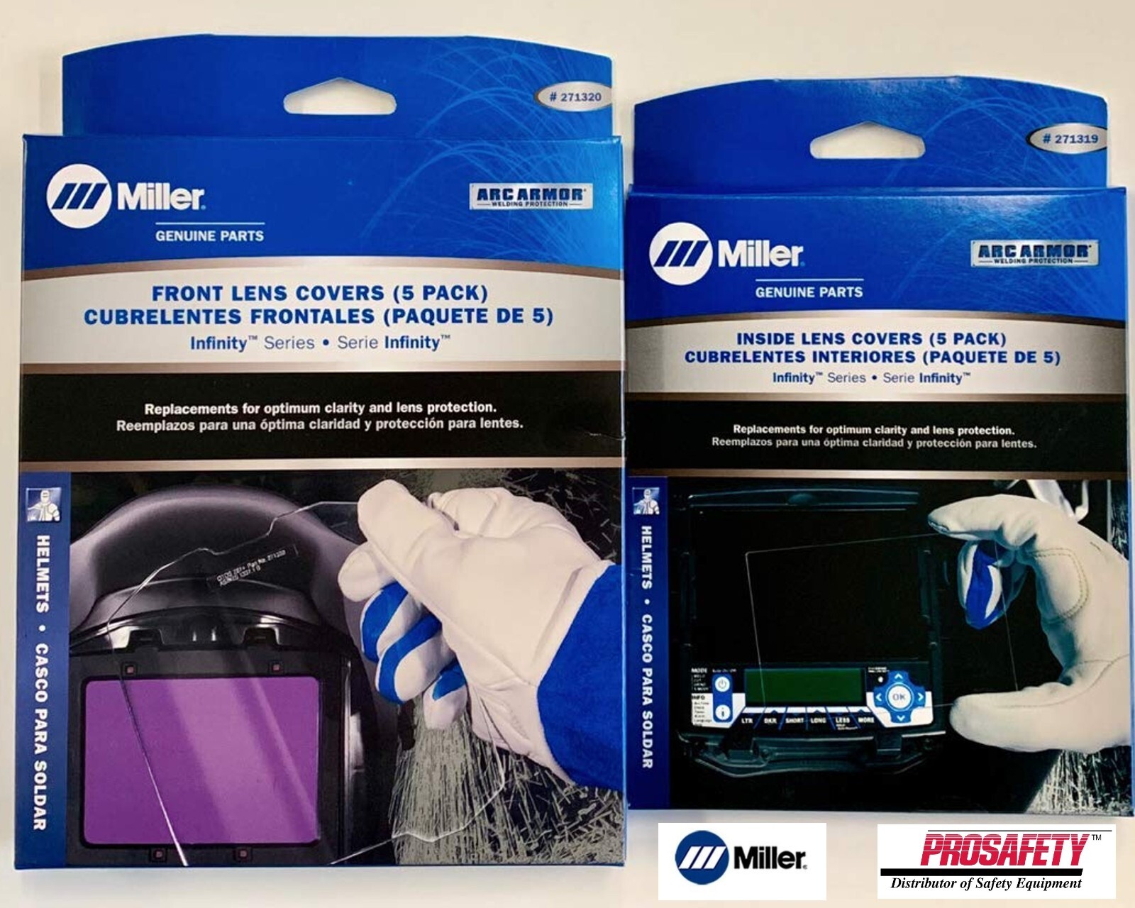 Miller 271319 & 271320 Inside & Outside Cover Lens Plates 5 Packs EA Infinity