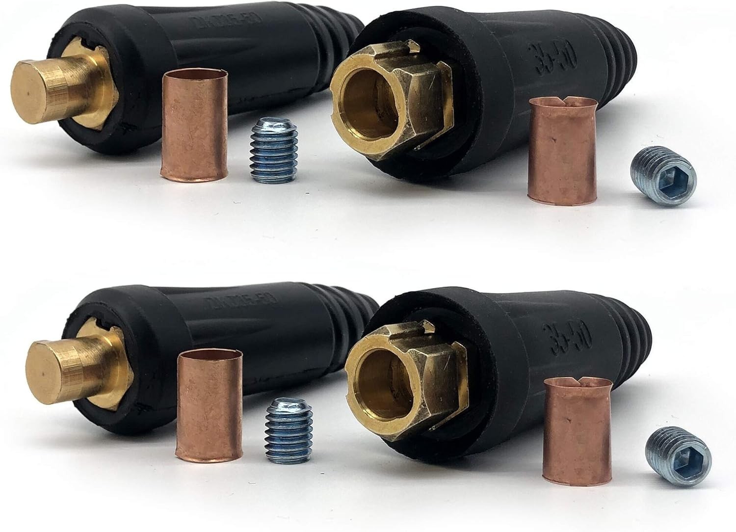 Welding Cable Quick Connector Pair Dinse-Style (200Amp-300Amp, 35-50 SQ-MM, 2-Se
