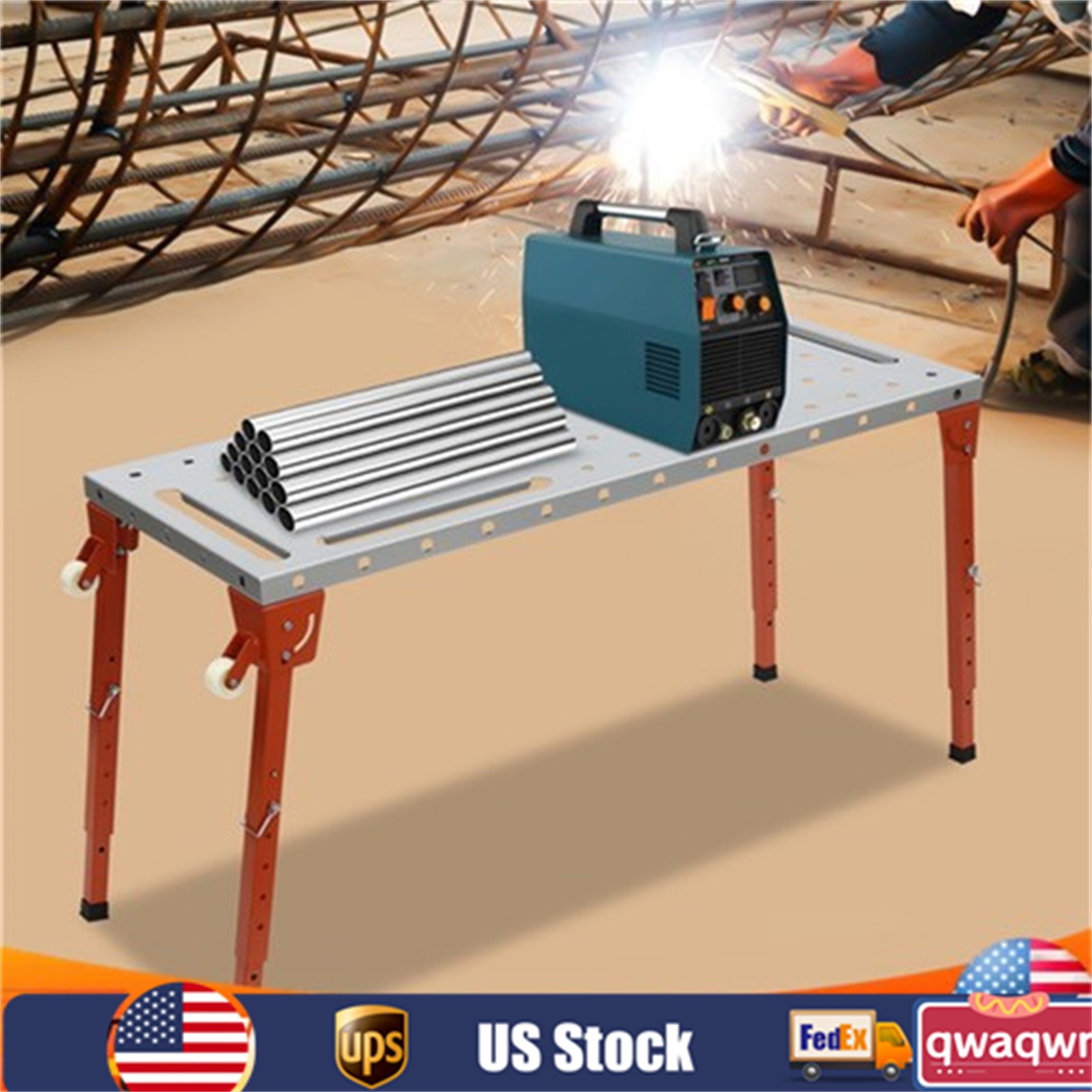 Steel Portable Welding Table Welding Workbench Table Folding Work Bench Silver