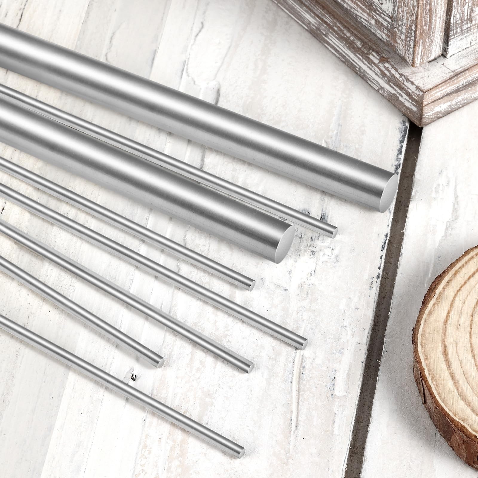 12 Pcs 304 Stainless Steel Round Rod,Phiowocx 1/8” x 12” Metal Solid 3mm