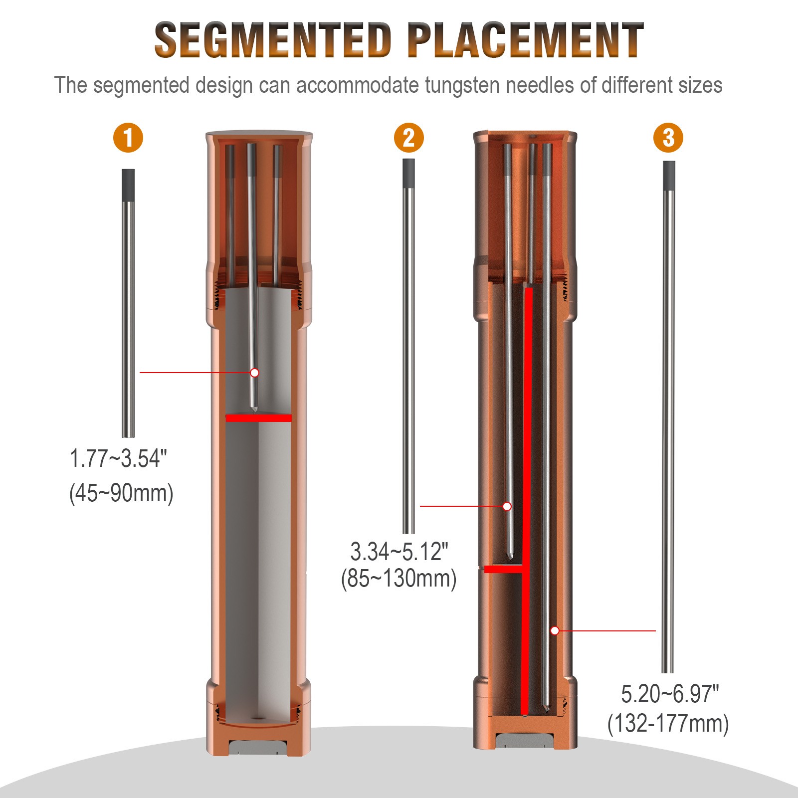 3mirrors TIG Tungsten Holder 3-Section Organizer Case with Strong Magnetic Base