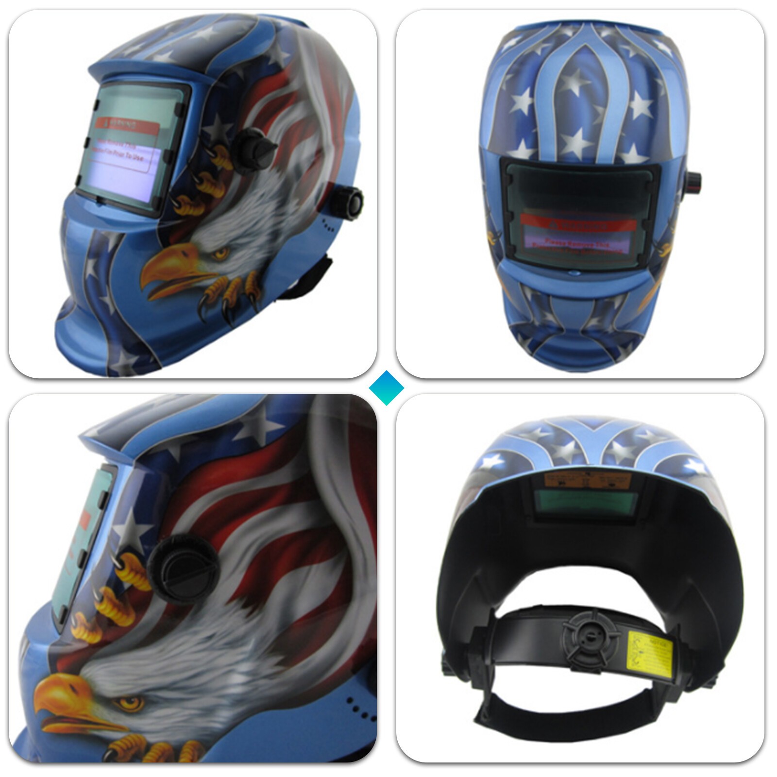 True Color Solar Auto Darkening Welding Helmet Arc Tig Mig Grinding Hood