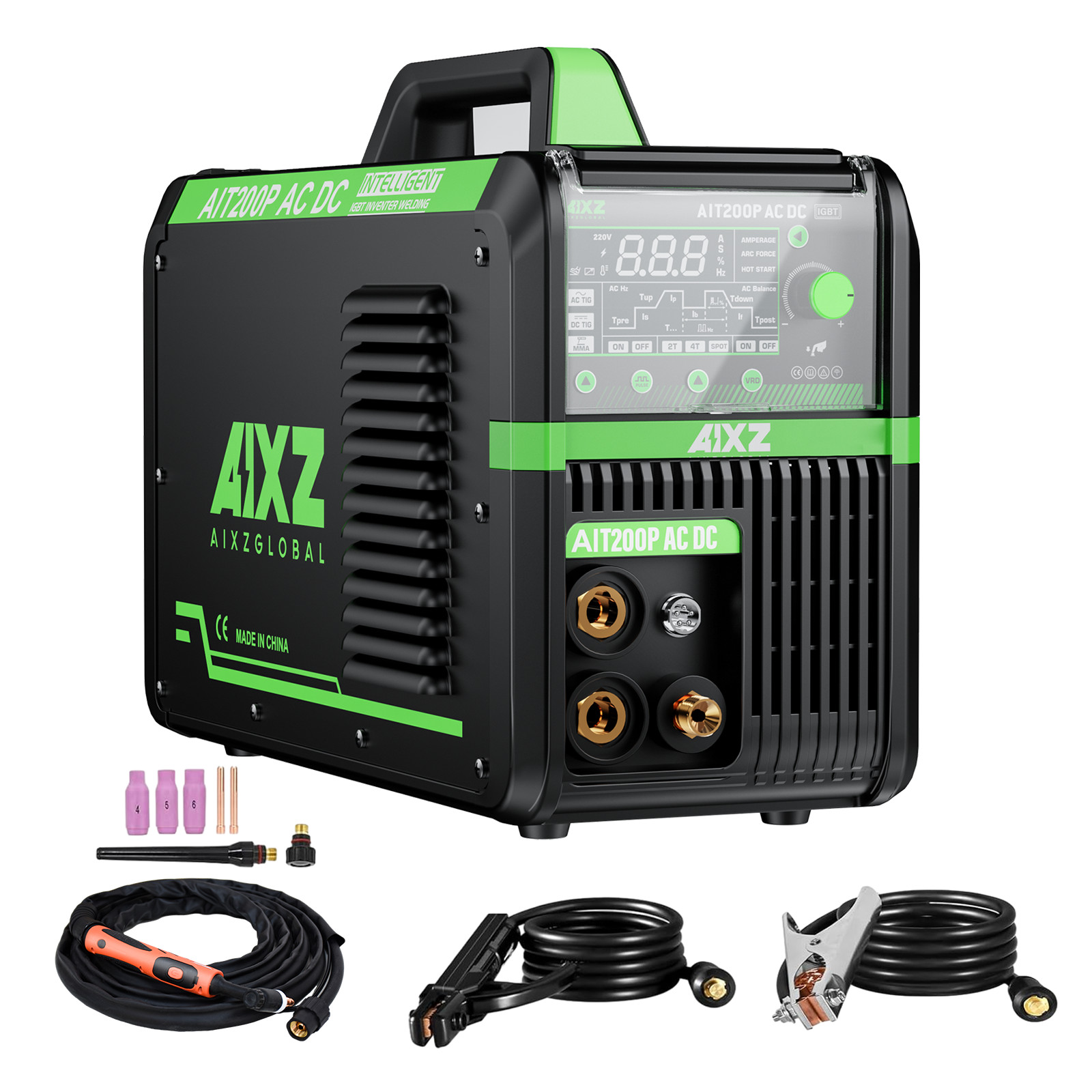 200A Alu AC DC TIG Welder &Foot Pedal Stick Pulse TIG Welding Machine 110V/220V
