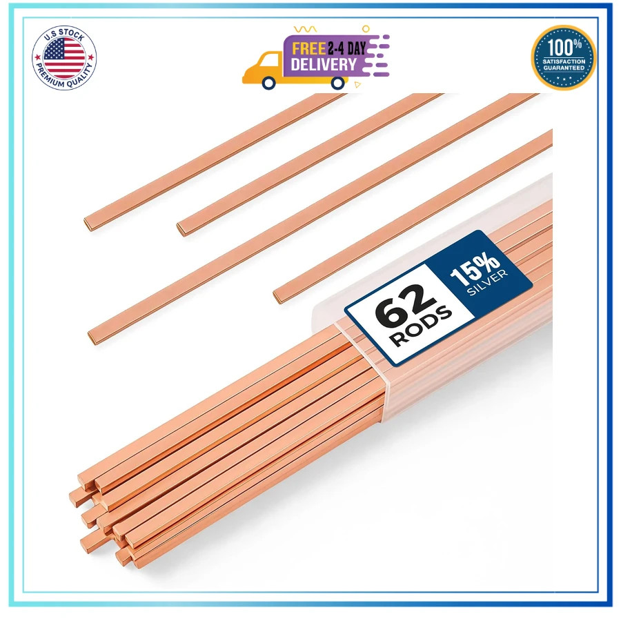 22 Pcs 15% Silver Brazing Rods BCuP-5 Phos Copper Flat Welding Rods 0.050×1/8×10