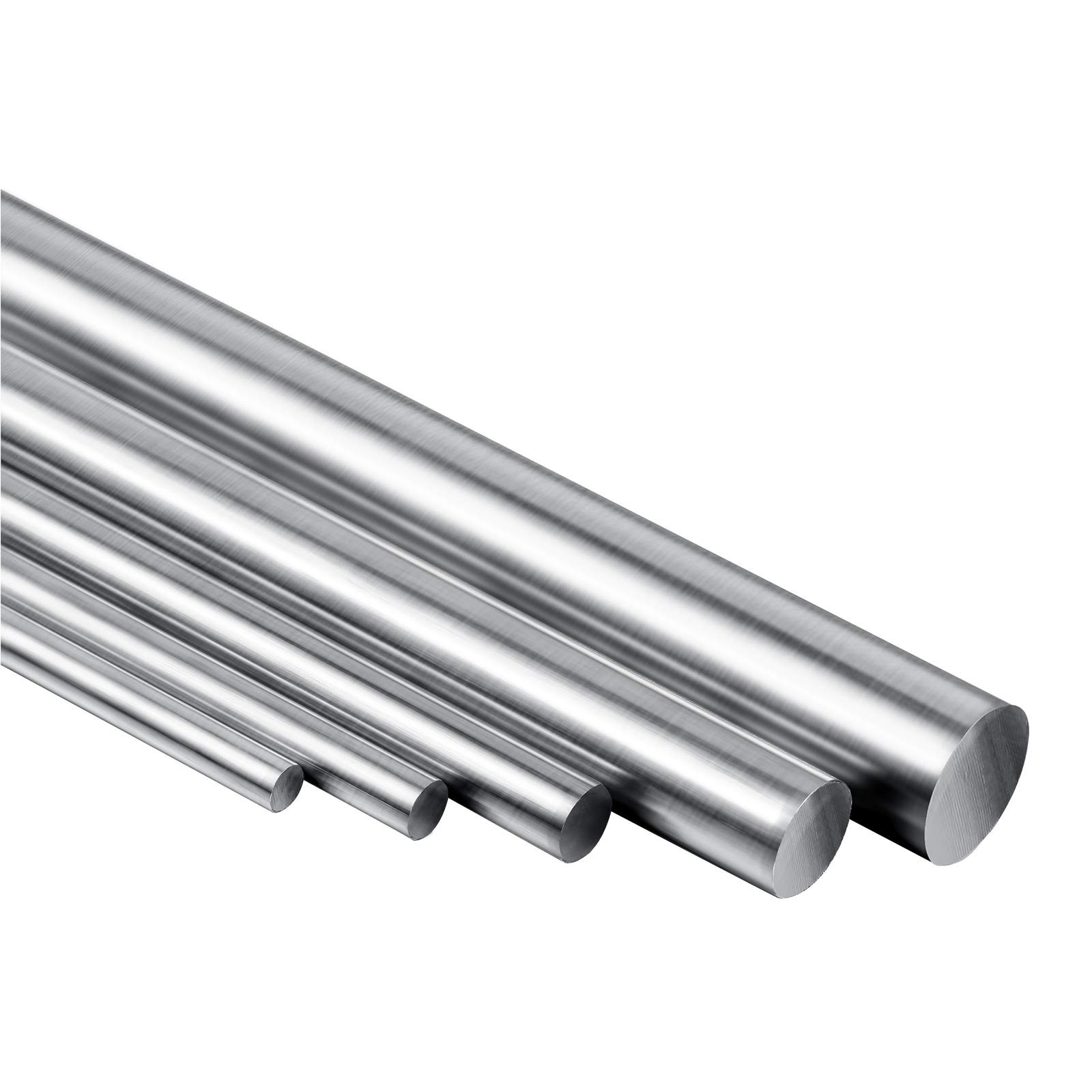24 Pcs 304 Stainless Steel Round Rods Bar Assorted Diameter 1.5-8 mm Silver