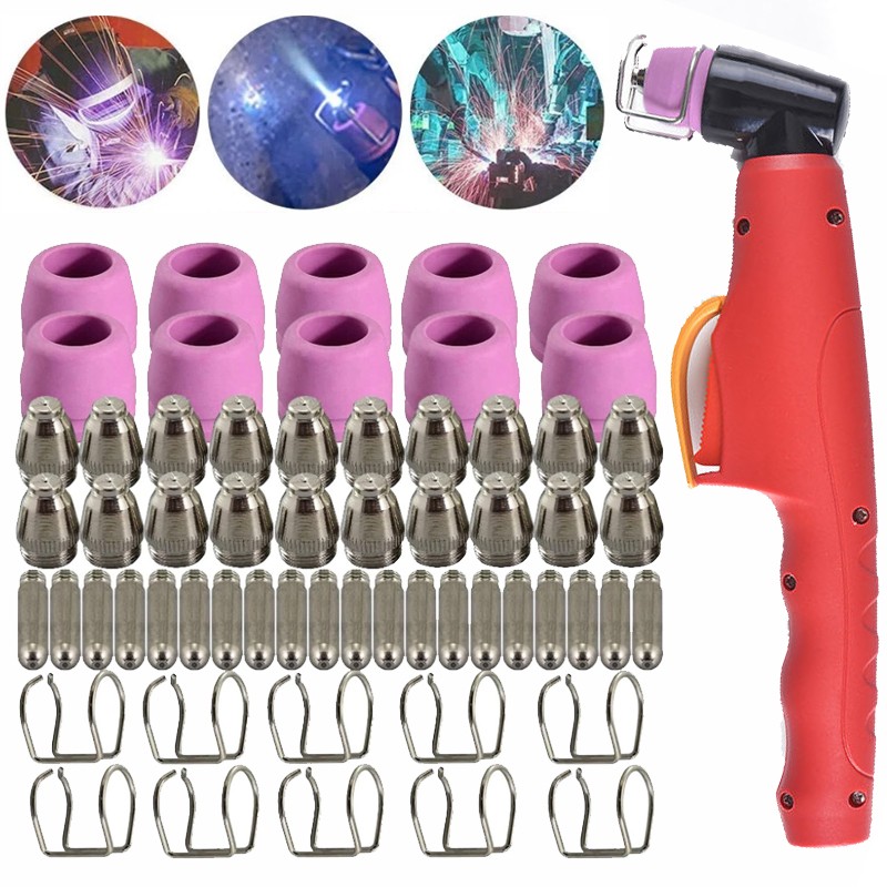 60 pcs Plasma Cutter Torch Consumables Kit for SG-55, AG-60, WSD-60 CUT50 60Amp