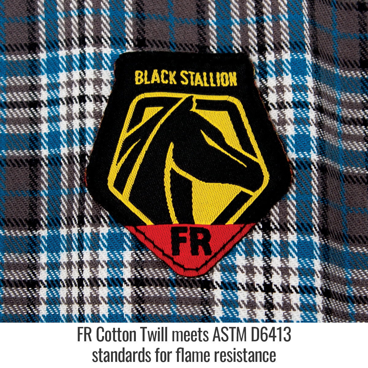Black Stallion FS9-PGY Flame-Resistant Cotton Work Shirt, Gray Plaid Size 2X