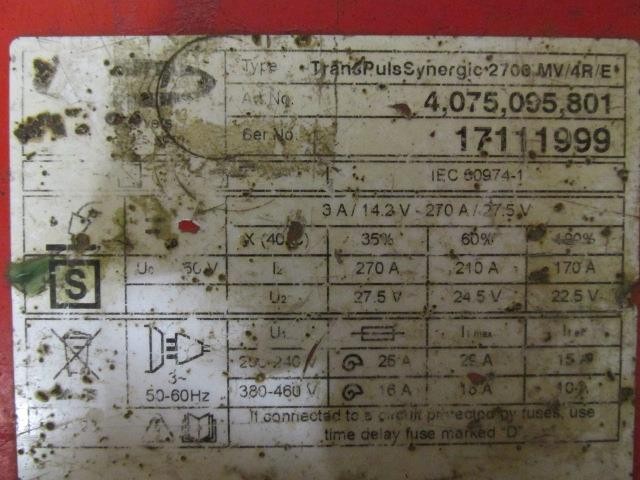 Fronius TransPuls Synergic 2700 MV/4R/E MIG Welder 270/170 Amp
