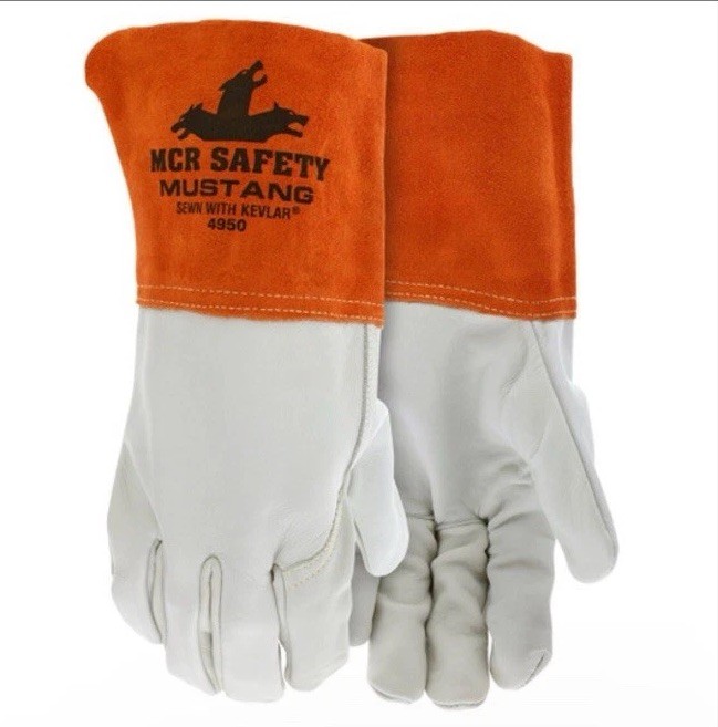 MCR 4950 Top Grain Goatskin Premium 100% Leather Protective TIG Welding Gloves