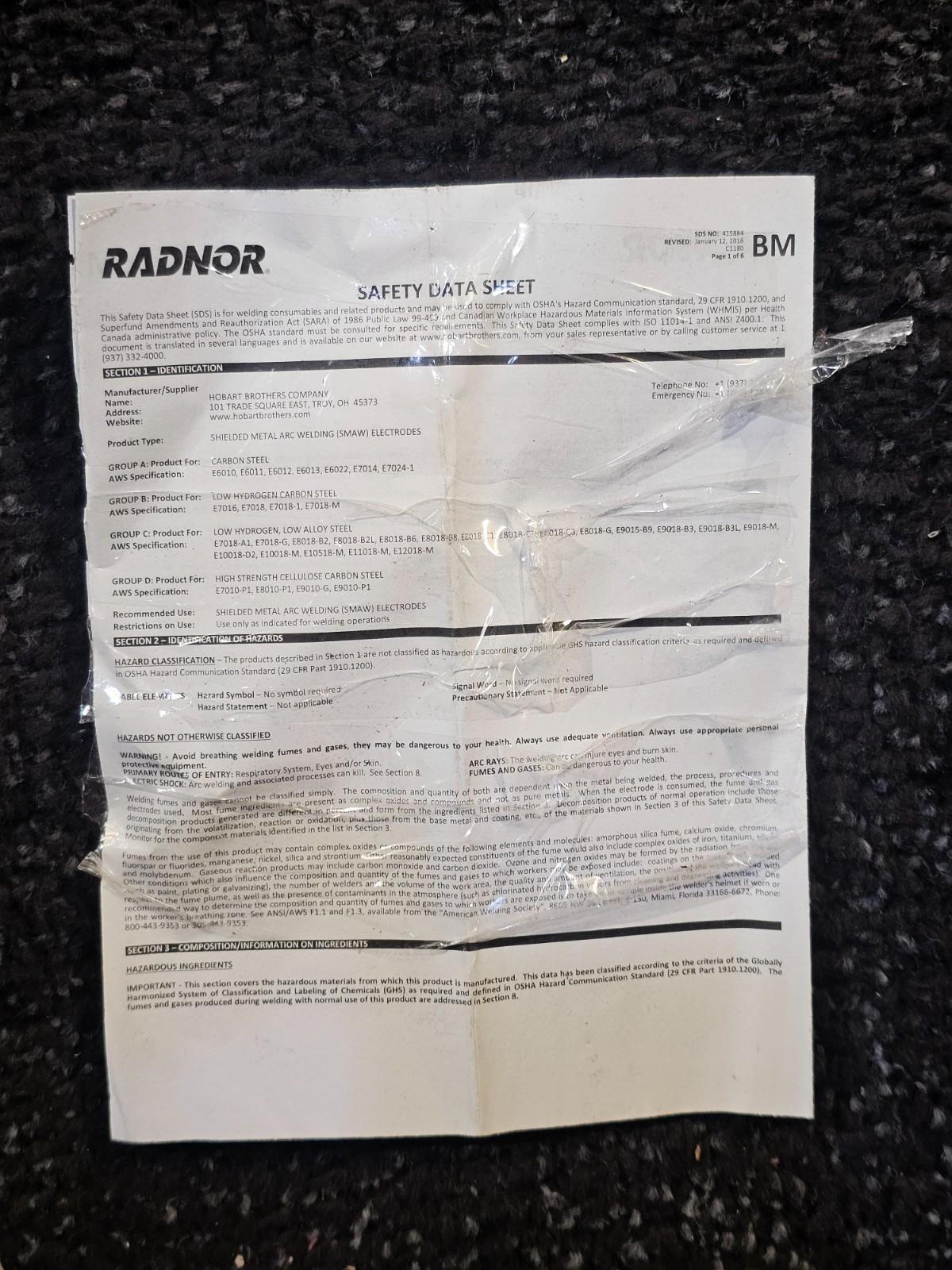 Radnor 0.18″ X 14″ E6011 AWS Carbon Steel Welding Electrode 50 lb Box