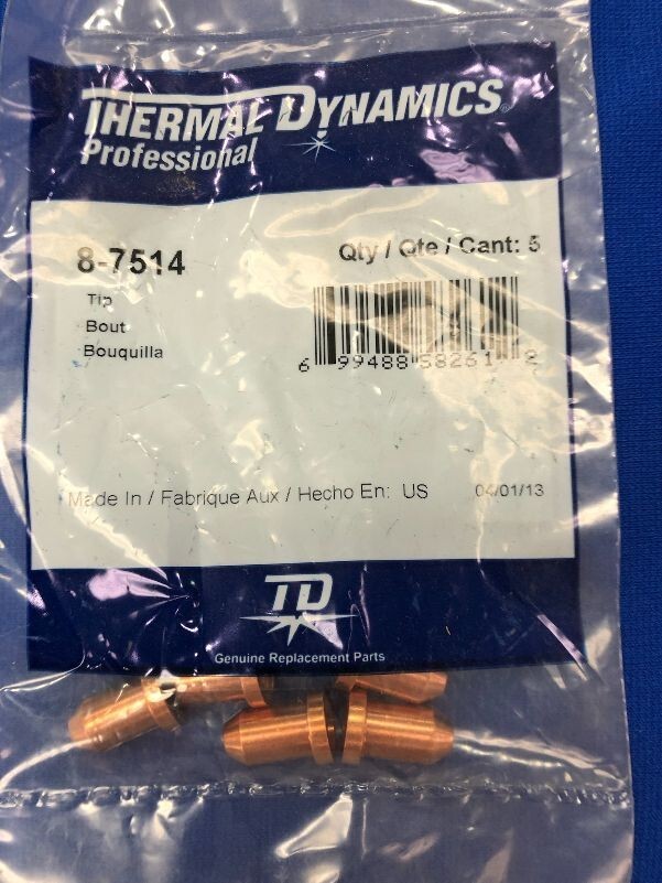 (5) Thermal Dynamics 50/60 AMP Tip 8-7514 PCH75 PCH100XL PCH102 OEM