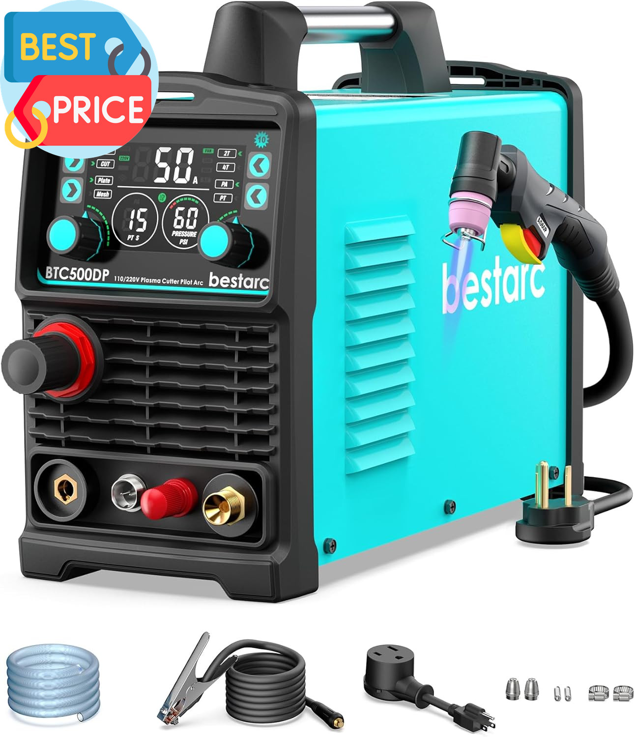 Plasma Cutter, Pilot Arc [Air Sensor Technology] 110/220V BTC500DP 10Th Generati