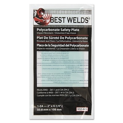 Safety Plate, 2 in x 4-1/4 in, Polycarbonate, Clear ORS Nasco Best Welds 932440