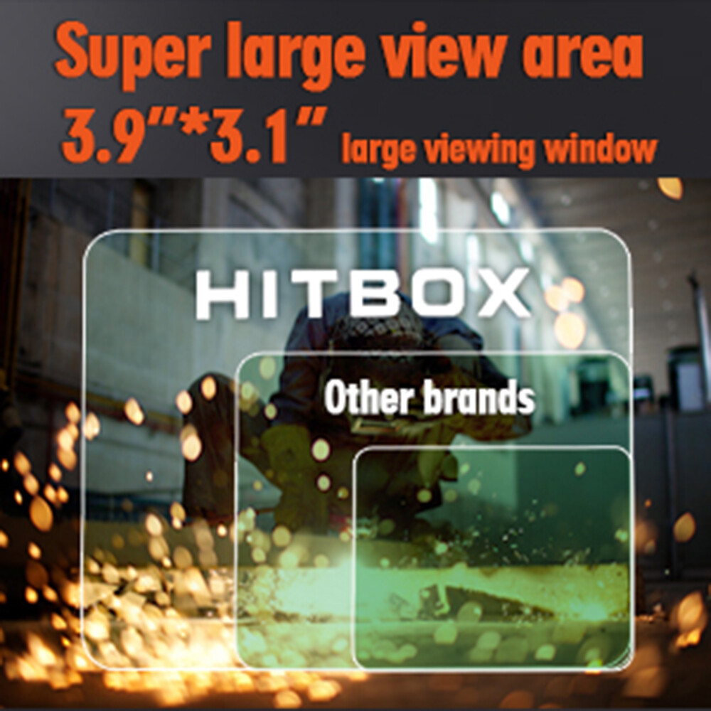 HITBOX True Color Auto-Darkening Welding Helmet Large View Welder Hood Mask