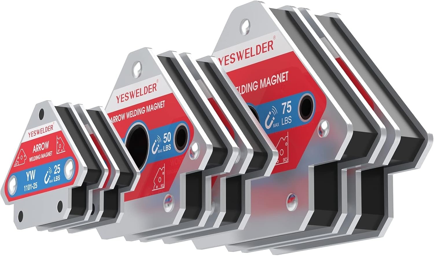 YESWELDER 25 LB & 50LB & 75 LB Welding Magnet 6 Pieces of Magnetic Welding Holde
