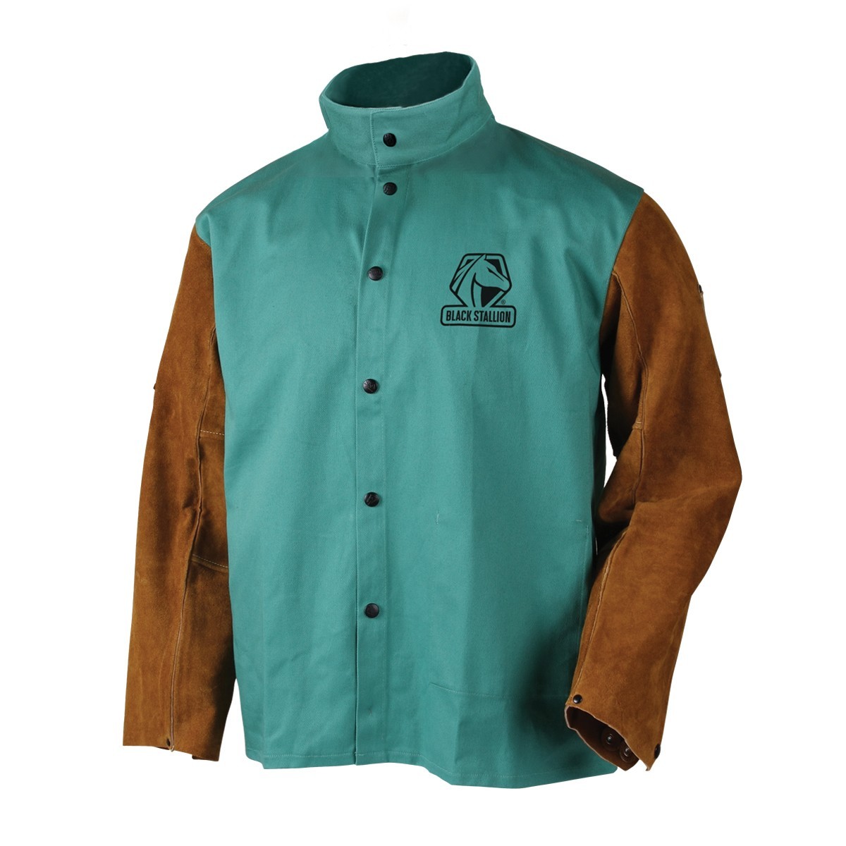 BLACK STALLION F9-30C/BS HYBRID FR COTTON/ COWHIDE WELD JACKET GREEN