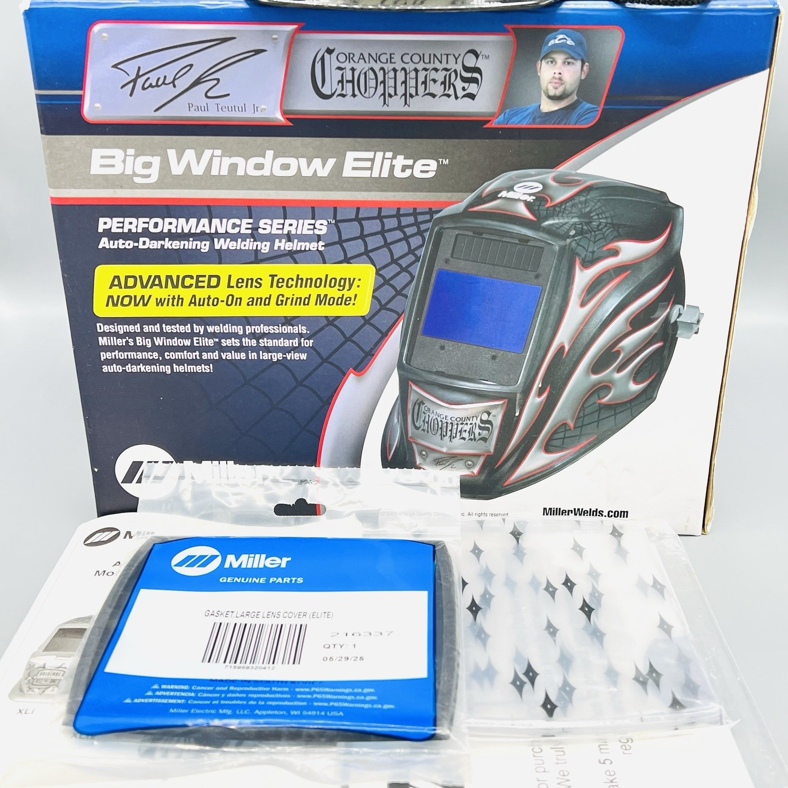 Miller Orange County Choppers Big Window Elite Auto Darkening Welding Helmet