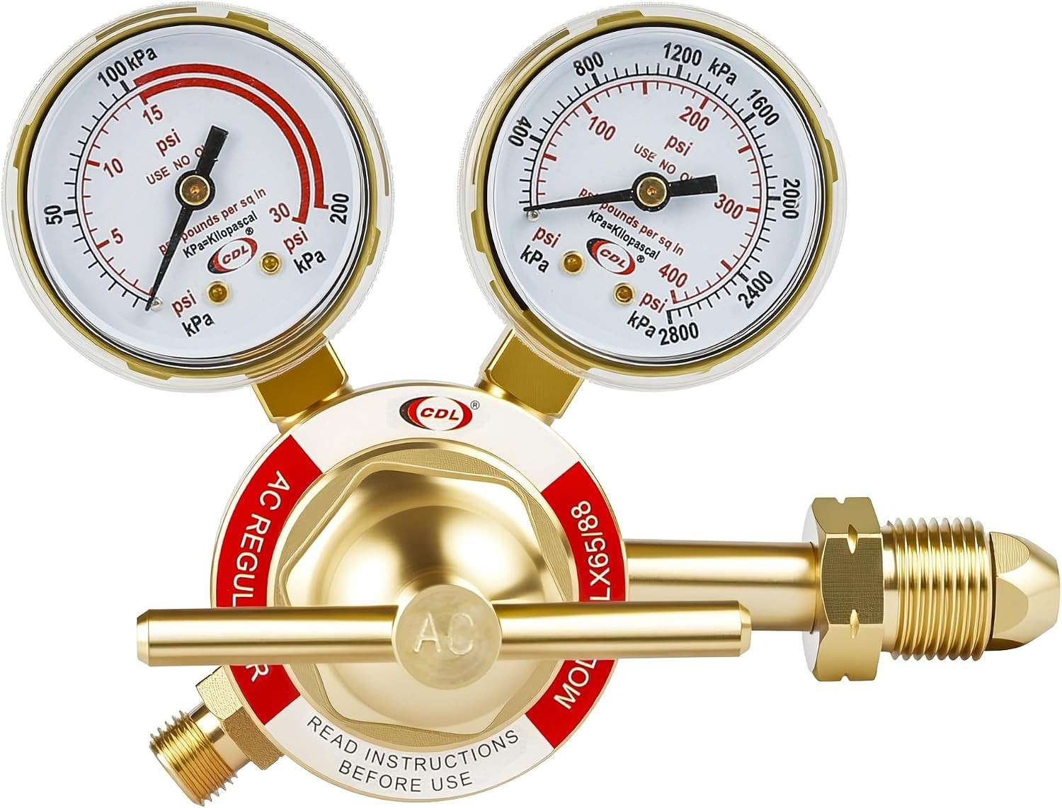 LX65 Medium Duty Oxygen Regulator Cga540,Forged Brass | Large Tank Gauge Cutting